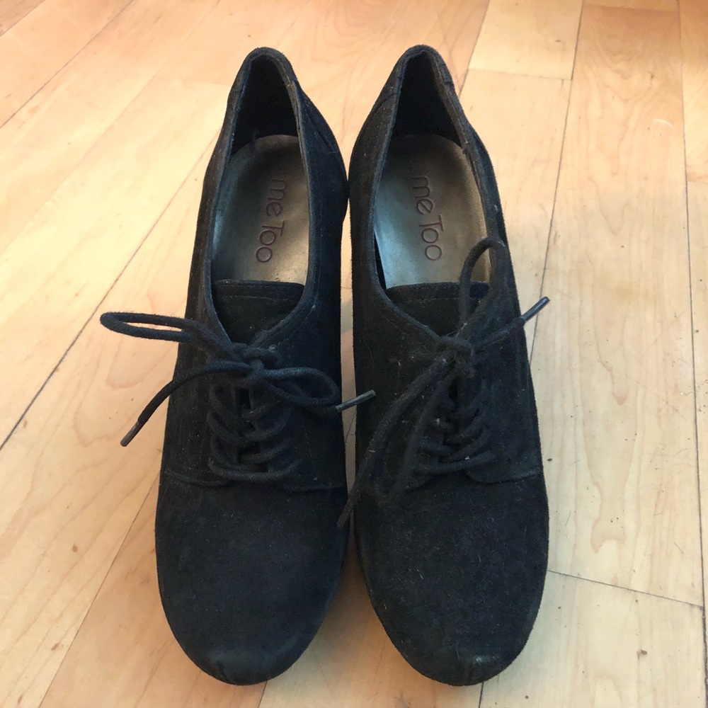 Black suede heels